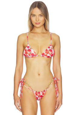 Bananhot - Emi Rose Women's Unpadded Back-Tie Bikini Top Multi-Color