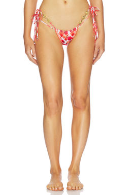 Bananhot - Lesli Women's Tie-Up Floral Bikini Bottoms Pink