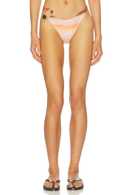 Baobab - Galo Women's Pull-On Ring Detail Bikini Bottom Brown