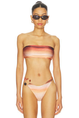 Baobab - Galo Women's Padded Bandeau Bikini Top Brown