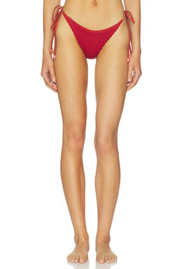 Baobab - Roma Women's Ribbed Side Tie Bikini Bottom Red