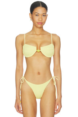 Baobab - Roma Women's Underwire Ribbed Bikini Top Yellow