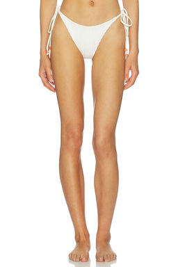 Baobab - Zur Women's Side Tie Ribbed Bikini Bottom White