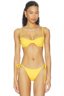 Belle Anna - Deniz Women's Underwire Unpadded Bikini Top Yellow
