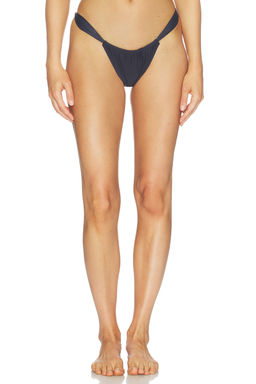 Belle Anna - Women's Recycled Nylon Pull-On Bikini Bottom Navy Blue