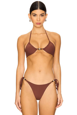 Bond Eye - Indi Reversible Women's Unpadded Halter Neck Bikini Top Black