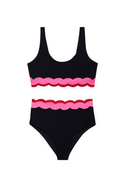 BEACH RIOT - Scalloped Trim Women's High-Rise Bikini Set Multi-Color
