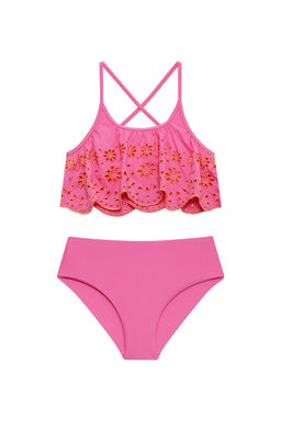 BEACH RIOT - Little Tanvi & Janie Women's Eyelet Two-Piece Bikini Set Pink