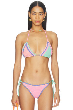 BEACH RIOT - Winona Women's Unpadded Tie-Up Bikini Top Aqua