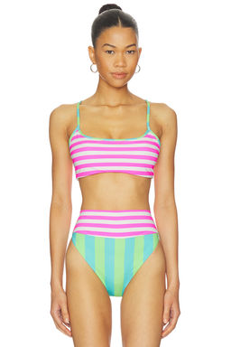 BEACH RIOT - Val Women's Padded Adjustable Strap Bikini Top Multi-Color
