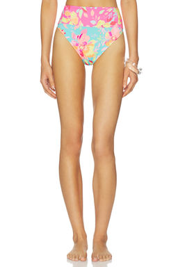 BEACH RIOT - Highway Women's High Waist Bikini Bottom Bloom Lagoon
