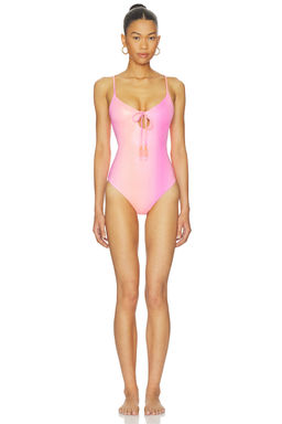 BEACH RIOT - Priscilla Women's Keyhole Tie-Up One Piece Swimsuit Pink