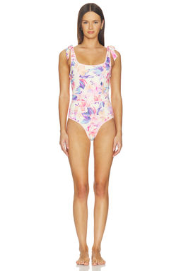 BEACH RIOT - Sydney Women's Tie-Up Strap Padded One Piece Swimsuit Pink