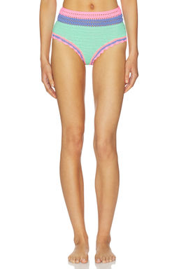 BEACH RIOT - Karmen Women's Crochet Knit Pull-On Bikini Bottom Aqua