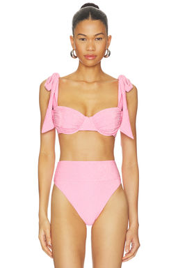 BEACH RIOT - Drea Women's Underwire Tie-Strap Bikini Top Pink