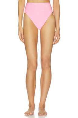 BEACH RIOT - Highway Women's High-Waist Shine Bikini Bottom Pink