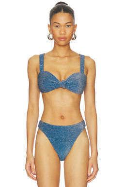BEACH RIOT - Metallic Shine Women's Padded Bikini Top Seashell Isle Shine