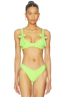 BEACH RIOT - Darlene Women's Padded Tie-Detail Bikini Top Yellow
