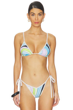 CINCIN - Thrills Women's Unpadded Tie-Up Bikini Top Blue