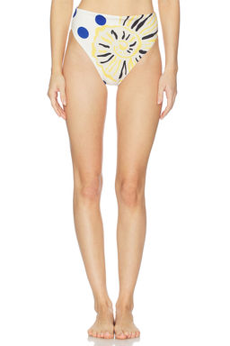 Cala de la Cruz - Lulu Women's Stretch High Rise Bikini Bottom Multi-Color