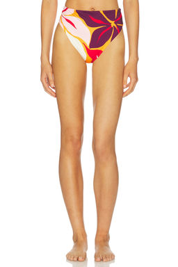 Cala de la Cruz - Lulu Women's High Waist Pull-On Bikini Bottom Multi-Color