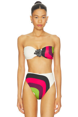 Cala de la Cruz - Maple Women's Strapless Unpadded Bikini Top Multi-Color