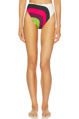 Cala de la Cruz - Lulu Women's High Rise Pull-On Bikini Bottom Multi-Color
