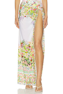 Camilla - Long Women's Wrap Tie-Up Swim Cover-Up Multi-Color