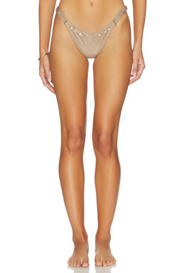 Capittana - Dani Women's Teardrop Dangle Pull-On Bikini Bottom Brown