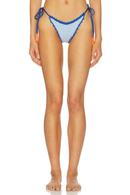 Capittana - Trinidad Star Women's Side Tie Beaded Crochet Bikini Bottom Blue