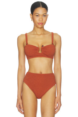 Cleobella - Anais Women's Textured Unpadded Bikini Top Maple Syrup