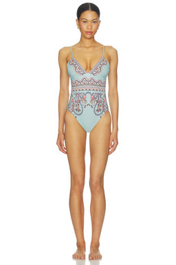 Cleobella - Fiorella Women's Unpadded S-Hook Back One-Piece Swimsuit Blue