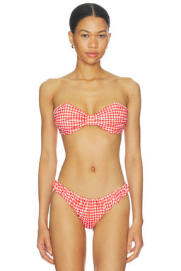 Caroline Constas - Maria Women's Unpadded Strapless Bikini Top Red