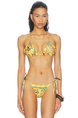 Donde Esteban - Frutas Women's Unpadded Halter Neck Bikini Top Multi-Color