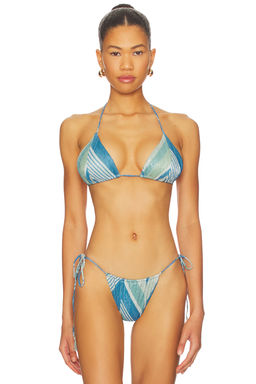 DEVON WINDSOR - Winona Women's Triangle Tie-Up Bikini Top Glacier