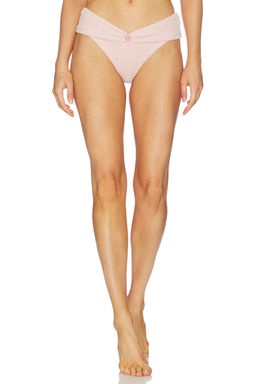 DEVON WINDSOR - Valen Women's Textured Pull-On Bikini Bottom Rose Cream