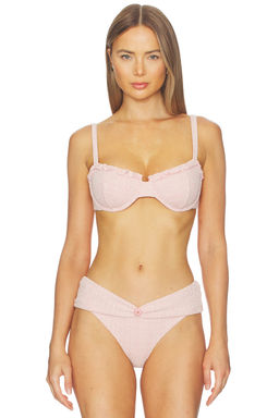 DEVON WINDSOR - Ava Women's Underwire Back Tie Bikini Top Rose Cream