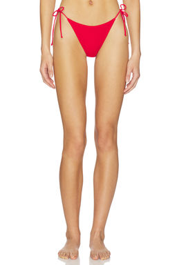 ELCE - Alba Women's Self Tie Side Strap Bikini Bottom Red