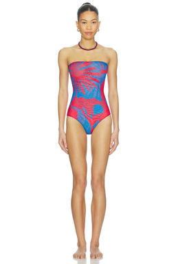 eywasouls malibu - Soleil Women's Ruched Bandeau One-Piece Swimsuit Multi-Color