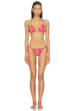 eywasouls malibu - Layla Women's Halter Neck Side Tie Bikini Set Pink