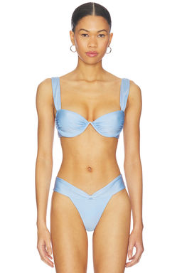 FAE - Havana Women's Underwire Back Tie Bikini Top Blue