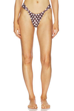FAITHFULL THE BRAND - Andez Women's Recycled Polyamide High-Cut Bikini Bottom Brown