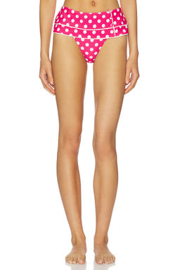 For Love & Lemons - Suki Women's Polka Dot High Waist Bikini Bottom Pink