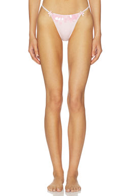 For Love & Lemons - Louise Women's Side Tie Sequin Bikini Bottom Pink