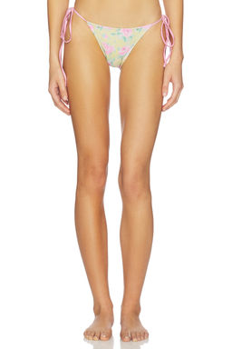 Frankies Bikinis - Divine Satin Women's Self Tie Bikini Bottoms Green