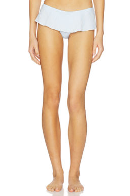 Frankies Bikinis - Venus Women's Seersucker Ruffle Bikini Bottom Saltwater Stripe