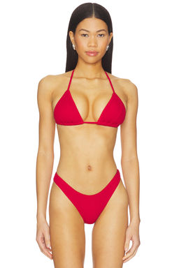 Frankies Bikinis - Thermal Women's Unpadded Halter Tie-Up Bikini Top Red