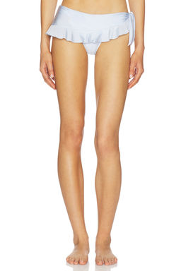 Frankies Bikinis - Farah Satin Women's Ruffle Side-Tie Bikini Bottom Frosting