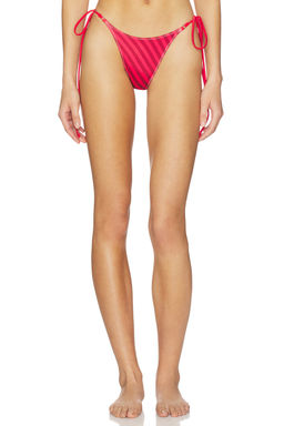 Frankies Bikinis - X JENNIE Women's Satin Tie-Up High Cut Bikini Bottom Multi-Color