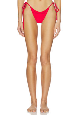 Frankies Bikinis - X Jennie Women's Beaded Tie-Up Bikini Bottom Red